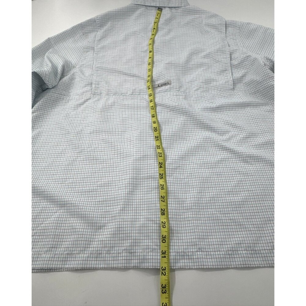 Performance Hiking Shirt Mens 2XL Blue Check Long Sleeve Button Fishing Vented - Picture 11 of 12